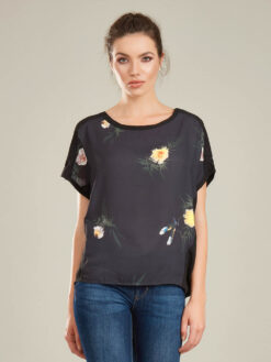 Bluza Neagra Motive Florale BLUZE Primavara Vara Ieftine ONLINE | Bluze Dama Ieftine Online | Tricouri Fete Primavara Vara Ieftine | Bluze Fashion 2018 | Bluze cu Maneca Evazata | Bluze Ieftine Online | Imprimeu Floral Vara | Bluze Elegante Ieftine | Magazin Online Femei Reduceri | Bluze Elegante 2018