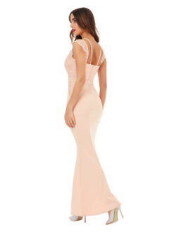 Cauto o Rochie Lunga Ieftina Nude? Descopera Colectia Mangata.ro | Rochie Lunga Nude Dantela ROCHII Ieftine Online Lungi ELEGANTE