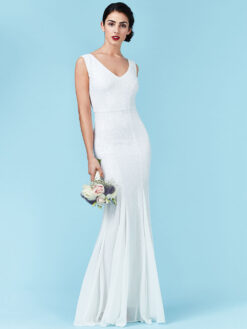 Cauti o Rochie de Mireasa Online? Spune DA intr-o Rochie Sirena Alba Mangata Rochie de Mireasa Online Decolteu Cununie IEFTINE Paiete