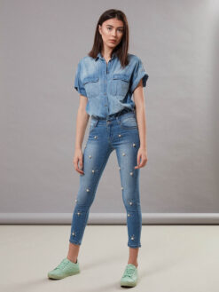 Cauti in Jeans cu Aplicatii Perle? Descopera si Comanda Online pe site-ul Mangata. BLUGI cu Perle Ieftini JEANS Dama Casual Toamna Primavara