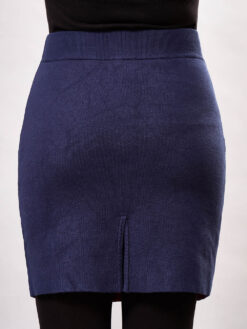Cauti o Fusta de Zi Deosebita? Comanda Online pe Mangata.ro | Fusta Bleumarin Tricot Office Online FUSTE Ieftine Toamna Primavara de dama
