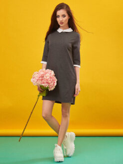 Cauti sa cumperi o Rochie Midi de Zi Eleganta? Descopera Rochiile Mangata Rochie de Zi Office Ieftina ROCHII Business Gri Maneca Primavara