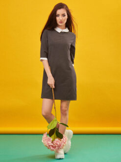 Cauti sa cumperi o Rochie Midi de Zi Eleganta? Descopera Rochiile Mangata Rochie de Zi Office Ieftina ROCHII Business Gri Maneca Primavara
