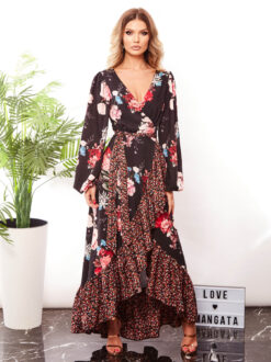 Cauti O Rochie de Vara Vaporoasa Lunga cu Imprimeu? Livrare Rapidă, Comanda pe Mangata.ro Rochie Lungă de Seară Voal Imprimeu Floral Vară MANGATA