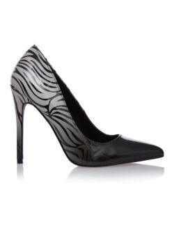 Cauti un Stiletto Elegant Fashion de Ocazie? Descopera Colectia Mangata 2020 Stiletto Negru Animal Print Zebra Eleganti Toc Subtire MANGATA