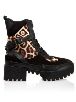 Cauti o Gheata in Trend Deosebita? Descopera Colectia Mangata Casual Ghete Leopard Piele Neagra Fashion Animal Print Incaltaminte Dama