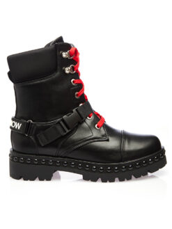Cauti Bocanci Negri in Trend? Descopera Colectia Mangata Casual Bocanci Piele Neagra Fashion Cristale Dama Incaltaminte MANGATA online 2020