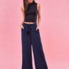 Cauti un Pantalon de Zi de Calitate? Descopera si Comanda pe Mangata.ro | Pantaloni de Dama Albastri Lungi Haine Office Colectia MANGATA
