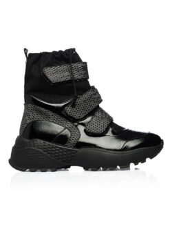 Cauti o Gheata in Trend Deosebita? Descopera Colectia Mangata 2020 Ghete de Dama Casual Negre Velcro Incaltaminte Primavara Online Ieftine