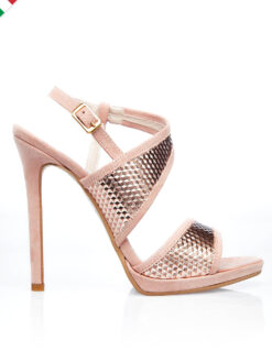 Cauti un o Sanda Eleganta Nude Roze de Ocazie? Descopera Colectia Mangata 2020 Sandale Nude Roze de Seara Elegante Toc Inalt MANGATA