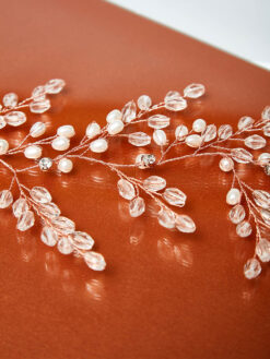 Cauti un Pieptene de Mireasa cu Cristale? Descopera Colectia Mangata Jewelry Accesoriu Mireasa Cristale Perle Coafura Auriu Roze Online MANGATA
