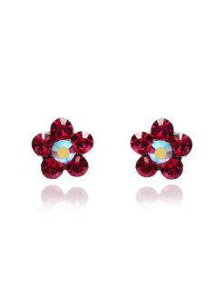 Cauti o Perece de Cercei Deosebiti cu Cristale? Descopera Mangata Jewelry Cercei Eleganti Cristale Zirconiu Floare Fucsia Bijuterii Online MANGATA