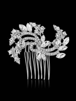 Cauti un Pieptene de Mireasa cu Cristale? Descopera Colectia Mangata Jewelry Pieptene Argintiu cu Cristale Stralucitoare Accesorii Mireasa MANGATA