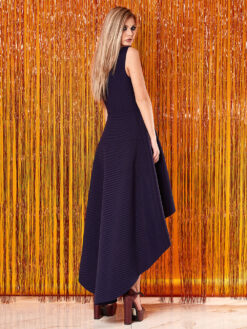 Cauti sa cumperi o Rochie de Seara Midi? Descopera Rochiile de Seara Mangata Rochie Midi Bleumarin Eleganta Asimetrica Volane Rochii MANGATA