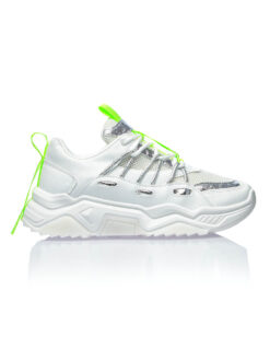 Cauti un Adidas Alb in Trend Deosebit? Descopera Colectia Mangata 2020 | Adidasi Albi Verde Neon Talpa Inalta Piele Eco Fashion