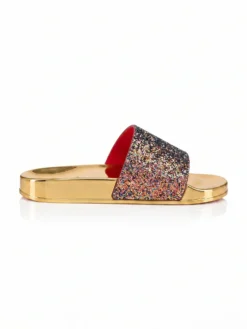 Pregatita de Plaja? Pentru zilele calduroase de Vara, aceste modele sunt Perfecte! Papuci Dama Aurii Glitter Vara Plaja Glamour Online Fashion