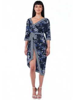 Cauti o Rochie Midi Deosebita pentru Evenimente Speciale? Comanda Online | Rochie de Seara Eleganta Midi Imprimeu Floral Botez MANGATA