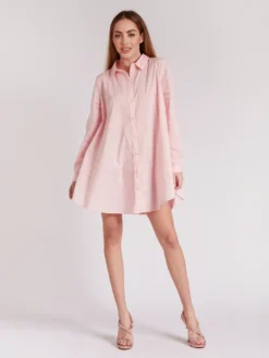 Cauti sa cumperi o Rochie Camasa in Trend? Descopera Colectia Mangata Camasa de Dama Roz Primavara Vara Noua Colectie MANGATA