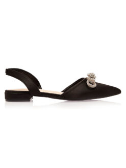 Cauti un o Sanda Deosebita de Seara? Vezi Colectia Mangata Sandale Joase Saten Negre Accesoriu Cristale Ocazie MANGATA Online