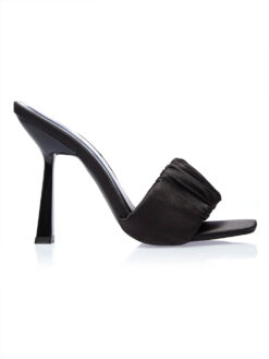 Cauti un o Sanda Deosebita cu Toc Modern? Vezi Colectia Mangata Sandale Negre Elegante Saten Ocazie Primavara Vara MANGATA
