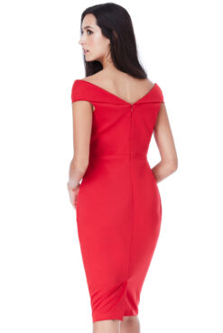 Cauti o Rochie Midi de Ocazie Eleganta? Descopera Colectia Mangata Rochie Eleganta De Seara Midi Rosie Satin Decolteu MANGATA