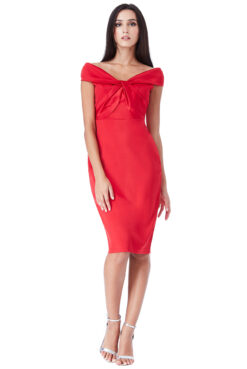 Cauti o Rochie Midi de Ocazie Eleganta? Descopera Colectia Mangata Rochie Eleganta De Seara Midi Rosie Satin Decolteu MANGATA