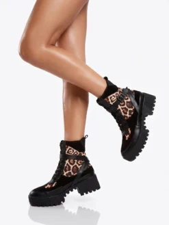 Cauti o Gheata in Trend Deosebita? Descopera Colectia Mangata Ghete Leopard Piele Neagra Fashion Animal Print | Mangata, Livrare Rapida