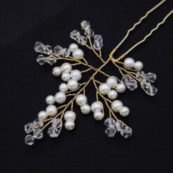 Cauti un Pin de Mireasa cu Cristale? Descopera Mangata Jewelry Set 3 Pini Aurii Mireasa Eleganti Coafura Nunta MANGATA