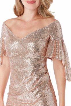 Cauti o Rochie Lunga pentru Evenimente Speciale? Comanda pe MANGATA.RO Rochie Eleganta Aurie Paiete Lunga Seara ROCHII Nasa Deosebite