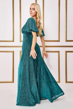 Cauti o Rochie Lunga Eleganta? Descopera cea mai noua Colectie Online Rochie Lunga Eleganta Verde Spate Gol de Seara MANGATA