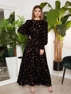 Cauti o Rochie Neagra Deosebita? Descopera Colectia Mangata Rochie de Seară Lungă Neagră Despicată Seducătoare Nuntă MANGATA
