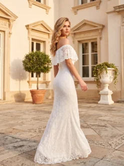 Cauti o Rochie de Mireasa Romantica cu Dantela? Comanda acum o Rochie de Mireasă Albă cu Dantelă și Paiete | Mangata, Livrare Rapidă