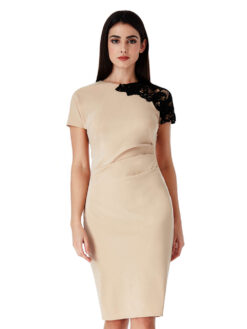 Cauti o Rochie Midi Crem de Seara? Descopera Colectia Mangata.ro Rochie de Seara Midi Crem Eleganta Ieftină Dantelă MANGATA