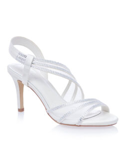 Cauti Sandale albe de Mireasa? Descopera Online Colectia Noua Sandale Elegante Albe Mireasă Satin Cristale Comode MANGATA