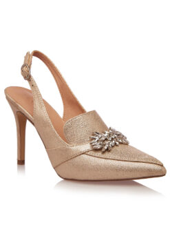 Cauti Sandale cu Glitter Deosebite? Descopera Online Colectia Noua Sandale Elegante Aurii cu Glitter Toc Inalt Cristale MANGATA