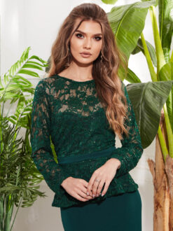 Cauti o Rochie Lunga Deosebita pentru Evenimente Speciale? Comanda pe MANGATA.RO Rochie de Ocazie Lunga Dantela Verde Masura Mare 2XL