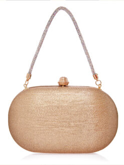 Alternative view of Clutch Auriu de Ocazie Elegant Glitter Cristale