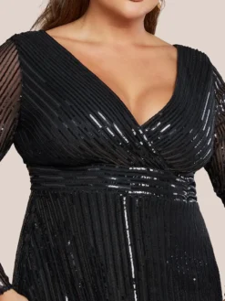 Vrei sa ai o aparitie de neuitat? Ai nevoie de o rochie de seara cu Speciala! Rochie Seara Neagra Lunga Masura Mare Online MANGATA