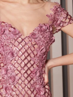 Cauti o Rochie de Ocazie Speciala? Descopera Colectia Mangata.ro Rochie de Ocazie Lungă Roz Dantelă Decolteu Nașă MANGATA, Livrare Rapidă