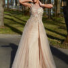 Cauti o Rochie Lunga de Ocazie Nude? Descopera Colectia Mangata Rochie Lungă de Seară Couture Tulle Nude Flori 3D, Livrare Rapida