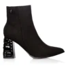 Cauti Botine in Trend Deosebite? Descopera Online Colectia Mangata Botine Negre Piele Întoarsă Toc Cristale Negre Menbur, Livrare Rapidă, Calitate Garantată