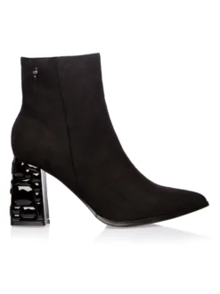 Cauti Botine in Trend Deosebite? Descopera Online Colectia Mangata Botine Negre Piele Întoarsă Toc Cristale Negre Menbur, Livrare Rapidă, Calitate Garantată