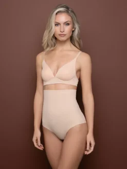 Cauti Chilot Modelator Confortabil? Descopera pe MANGATA brandul BYE BRA, Chilot Modelator Talie Inalta Bej Bye Bra, Livrare Rapida