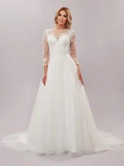 Cauti o Rochie de Mireasă Specială? Comanda Online pe Mangata.ro | Rochie de Mireasă Dantelă Mânecă Lungă MANGATA, Livrare Rapidă