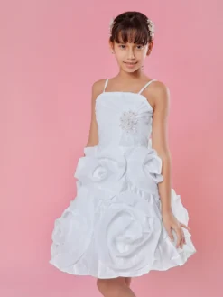 Alternative view of Rochita de Seara Alba Midi Organza Fete