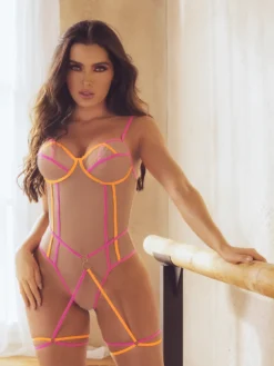 Cauti Lenjerie Intima Seducatoare? Descopera Brandul MAPALE pe Mangata.ro Body Modern Mesh Nude Harness Mapale de Lux Cutie Cadou, Livrare Rapida