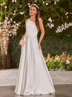 Cauti o Rochie de Mireasă Specială? Comanda Online pe Mangata.ro | Rochie de Mireasă Lungă Albă Satin Ieftina MANGATA, Livrare Rapidă