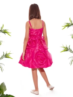 Cauti Rochita Speciala pentru Fete? Descopera Colectia Mangata KIDS, Rochita de Seara Fete Fucsia Midi Organza Deosebita MANGATA, Livrare Rapida