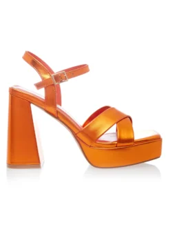 Cauti Sandale Elegante Deosebite? Descopera Online Colectia Noua MANGATA Sandale de Seara Orange Toc Platforma Menbur, Livrare Rapidă