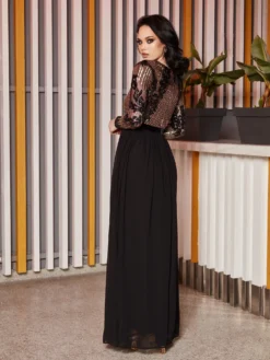 Livrare Rapidă Cauti o Rochie Lunga de Ocazie? Descopera Colectia Noua Rochie de Seara Elegantă Paiete Negre Nașă Lux MANGATA Online